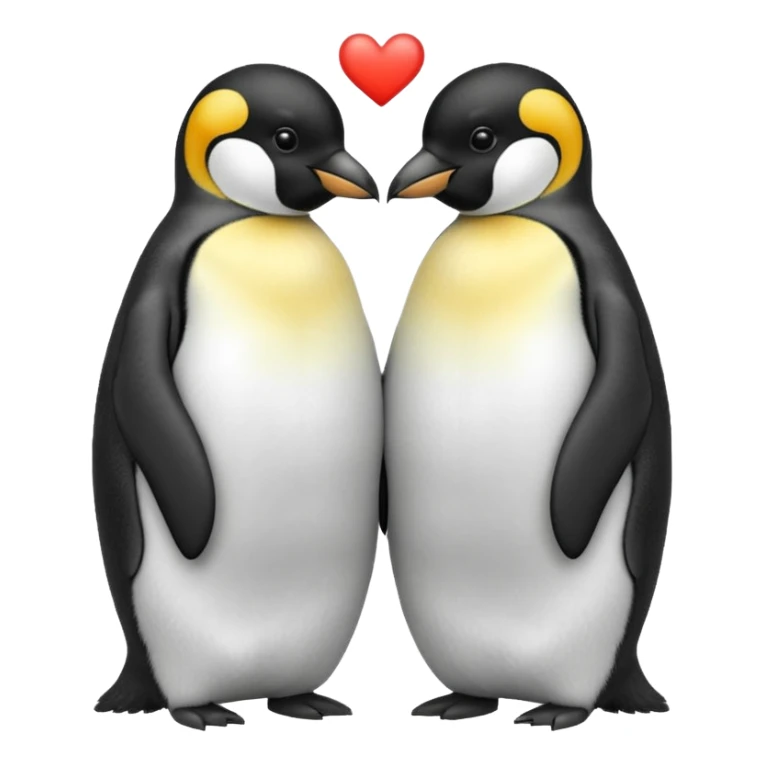 2 emperor penguins facing each other making a heart but no heart emoji sticker