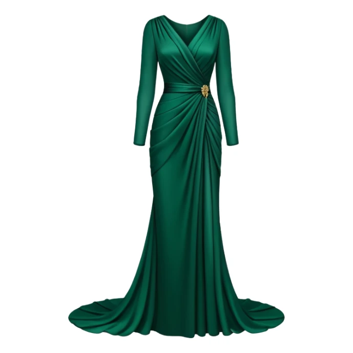 Claude Montana dark green evening dress sticker