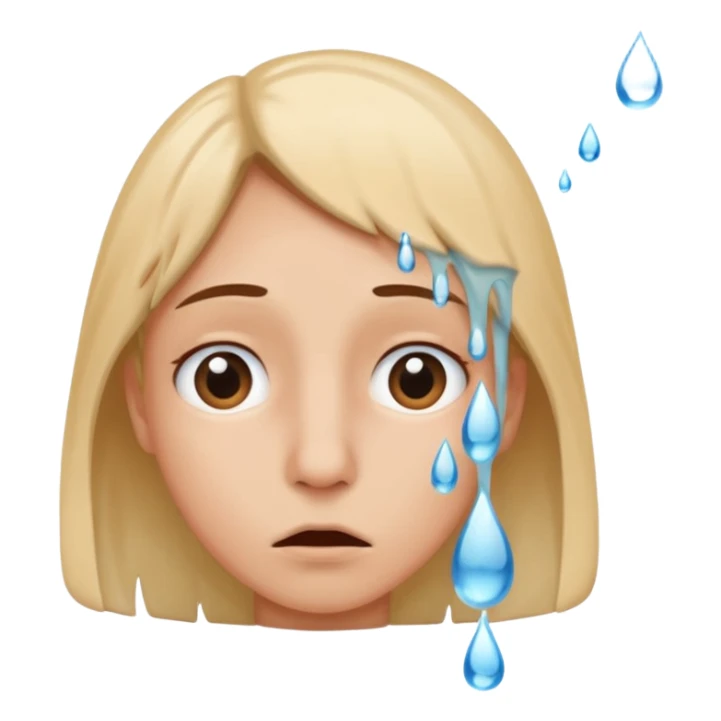 Nervous with water falling out of nose sticker