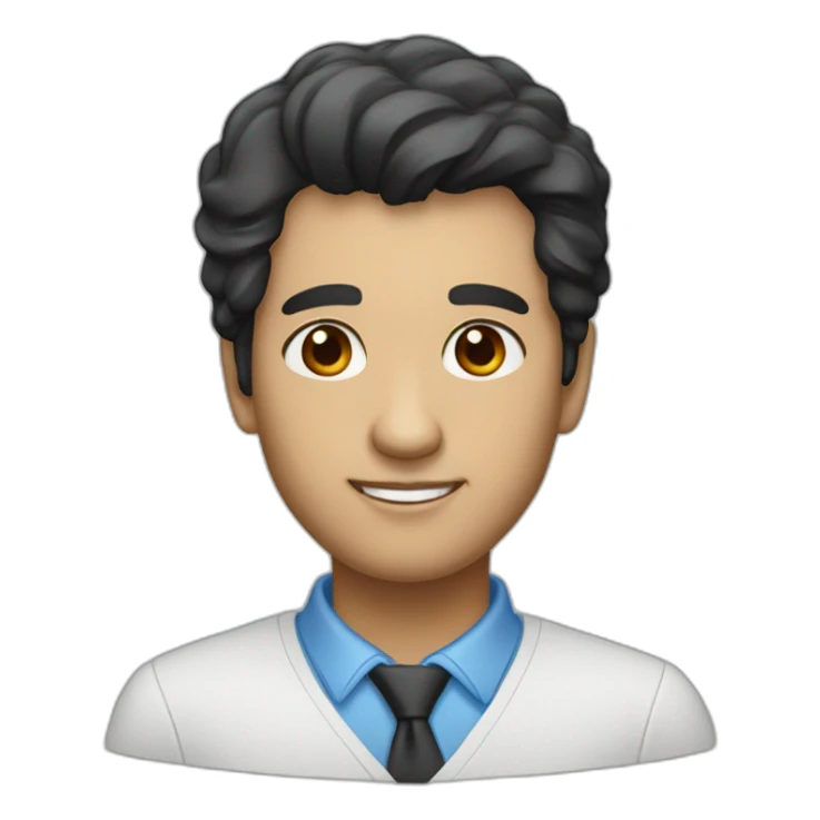 Architecte with black hair brown eyes with bleu chirt  sticker