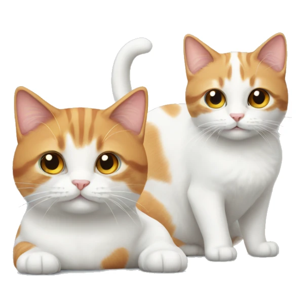 two white and ginger cats one is big one is small sticker
