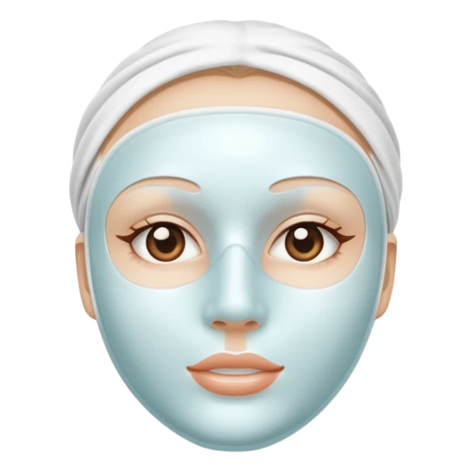 a white skincare beauty mask pack for face, without face, just only product sticker
