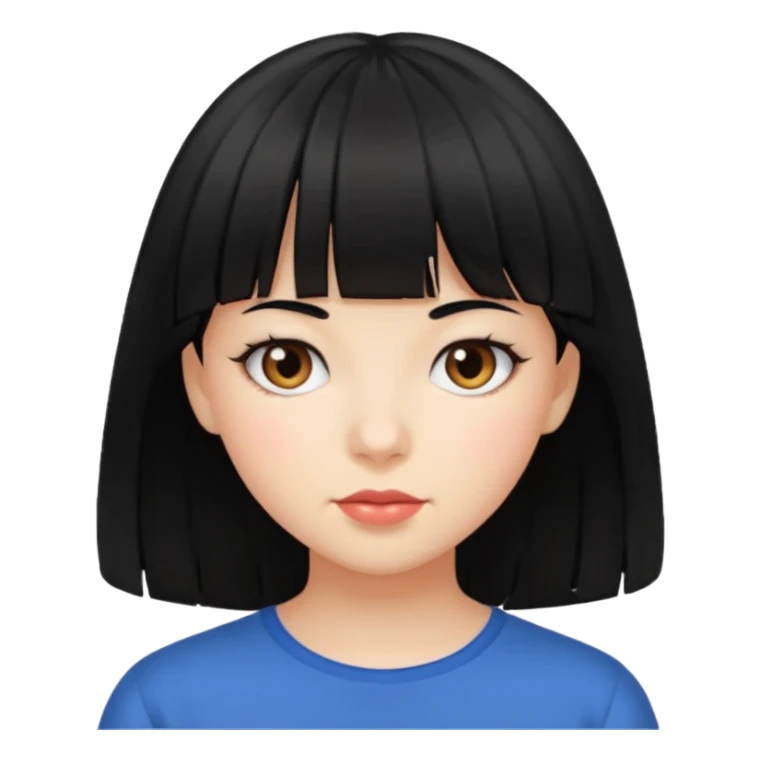 Girl with black hair and bangs sticker