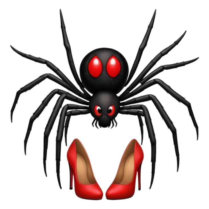Spider with red high heels on all of his legs sticker