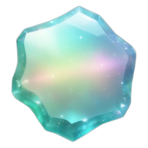 Sparkly glossy Pastel whitish iridescent glass nebula glass crystal sticker
