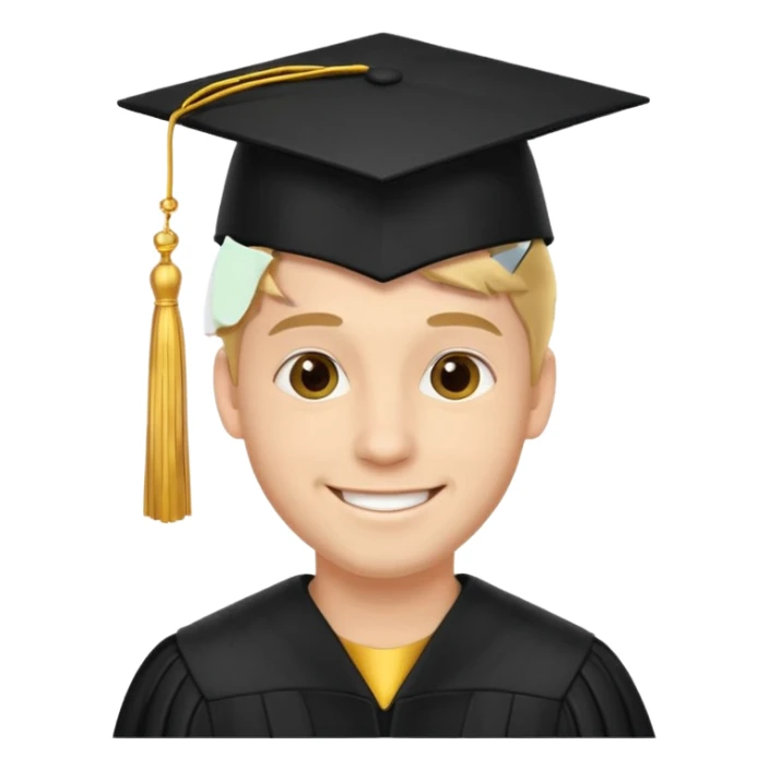 male university graduate sticker