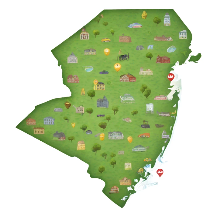 map of new jersey sticker