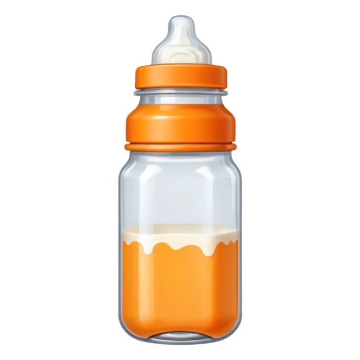 pixel art baby bottle with orange lid sticker
