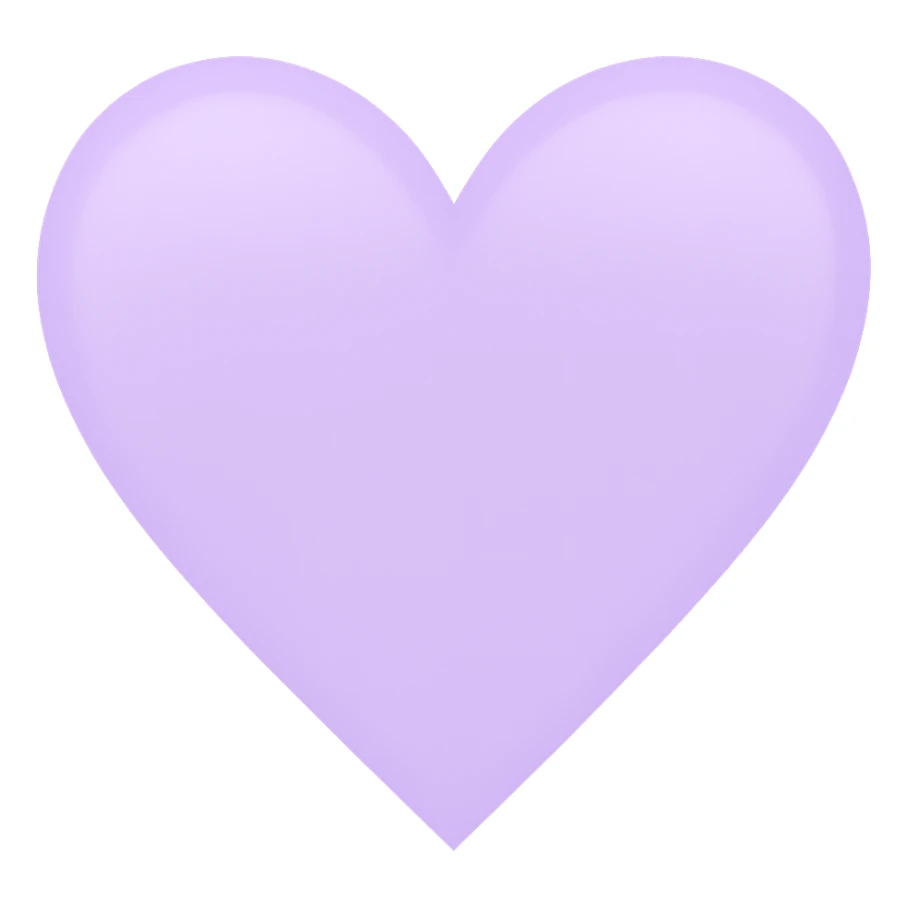 a lighter purple heart in emoji style, more rounded sticker