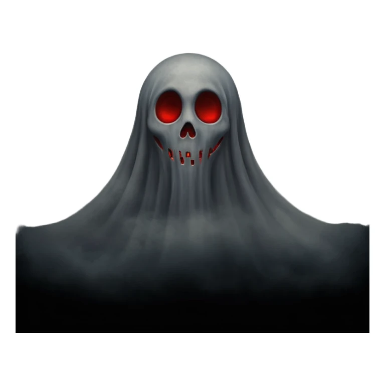 Dark horror wallpaper, 1080x2400, smoky grey charcoal background, subtle eerie light, misty fog, floating dust ("dhoasha dhoasha"), centered distressed text "ROJONI" with faint red smears and inner shadow, cinematic grain, spooky vibe --ar 9:20 --v 5 sticker