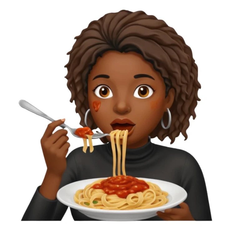 the black woman who eats pasta sticker
