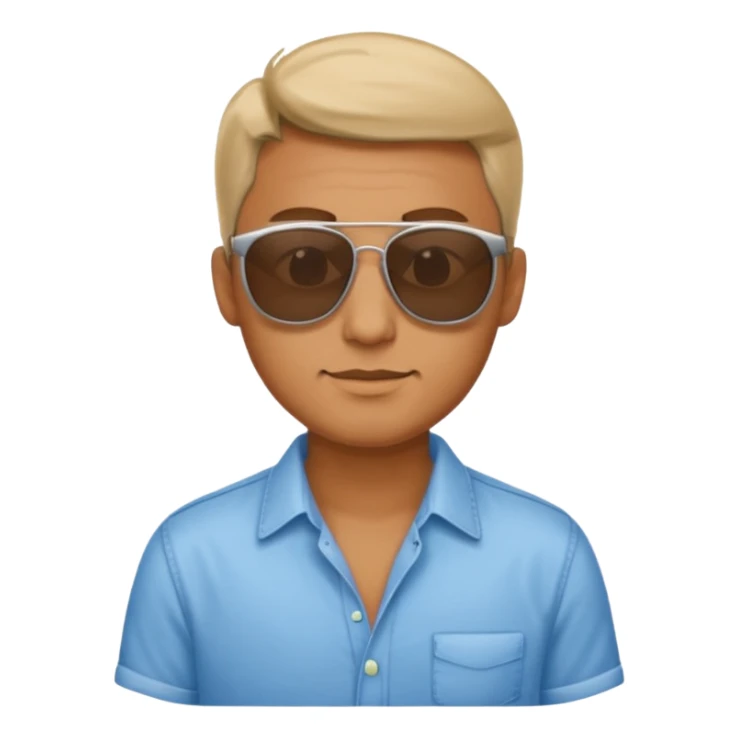 man with sunglasses and shirt sticker