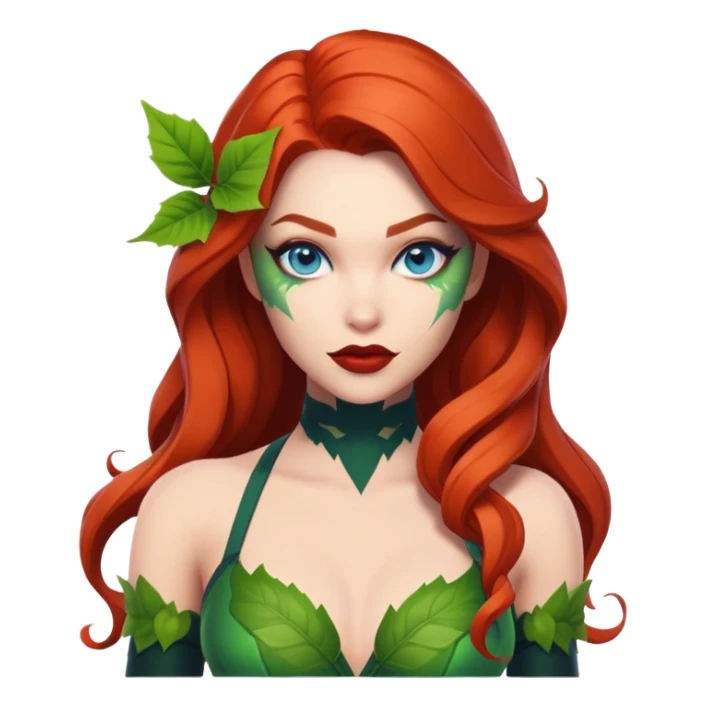 poison ivy fortnite skin blue eyes, lips same as body color sticker