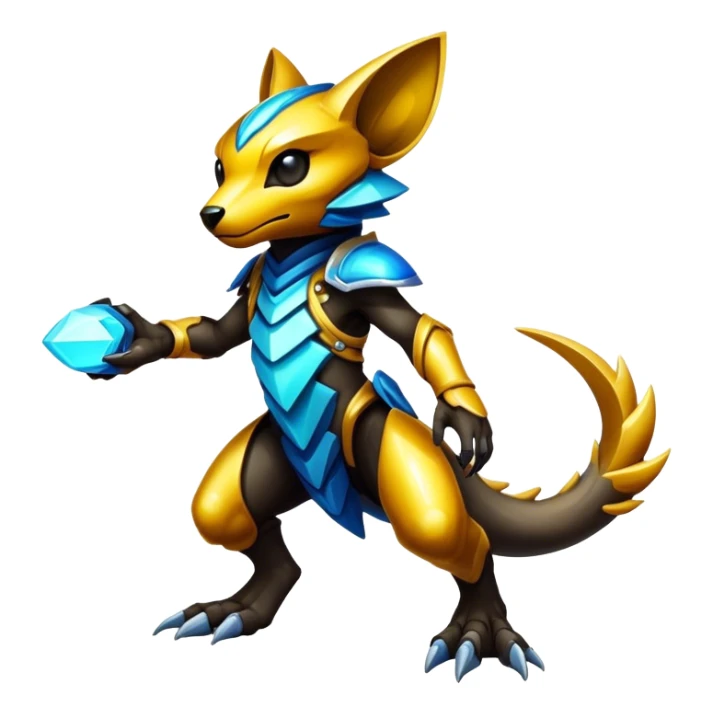 Shiny Epic Edgy Cool Colorful Vibrant Modern Vernid-Protogen-creature-animal, full body sticker
