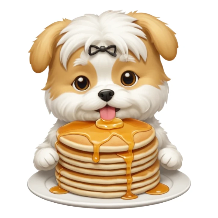 Maltese eat pancakes sticker