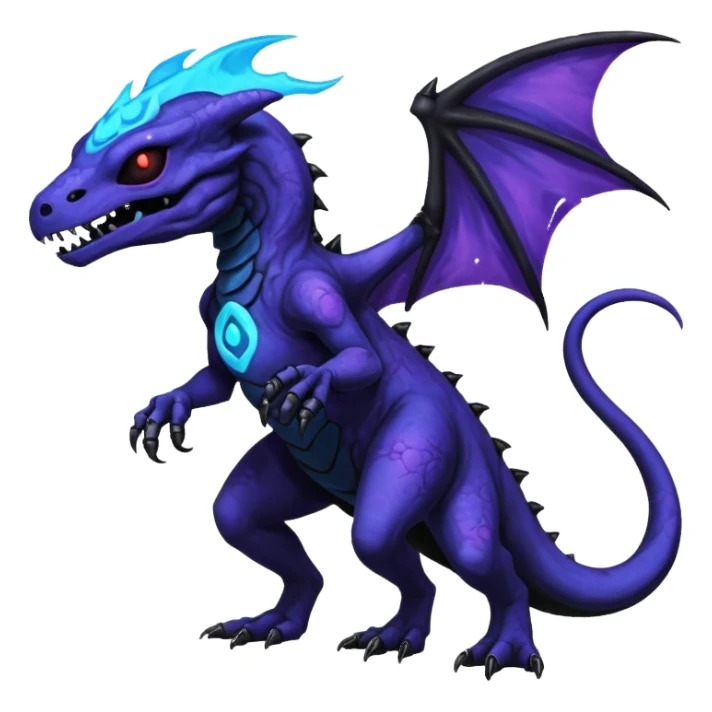 Nebulae Evil Gothic Spooky Salandit-Duskull-Noibat-Fakémon-hybrid-creature (full body)  sticker