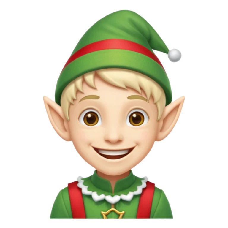 duende navideño con una sonrisa amplia y brackets sticker