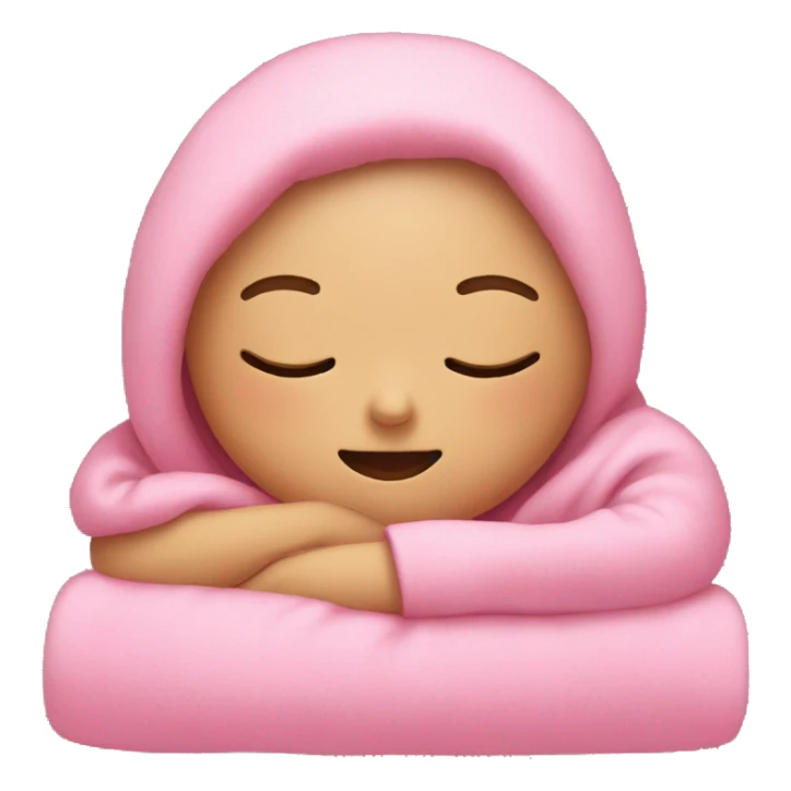 Girl sleeping my with pink blanket  sticker