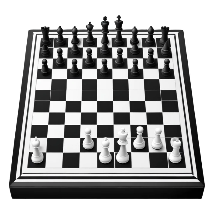 simple black and white chess board with alternating squares, empty with no chess pieces sticker