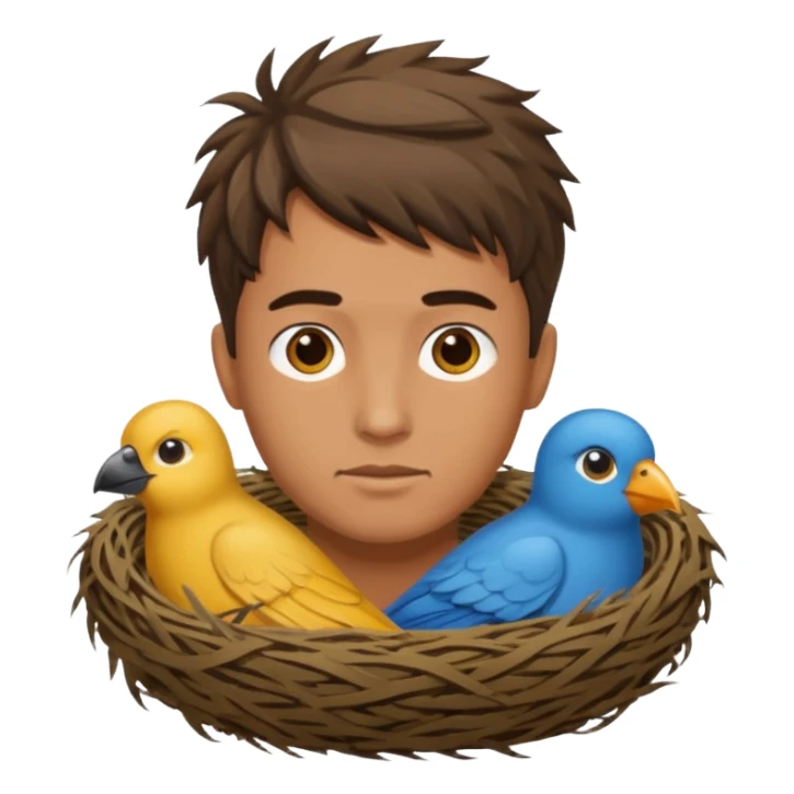 Man who has a Birds Nest haircut sticker