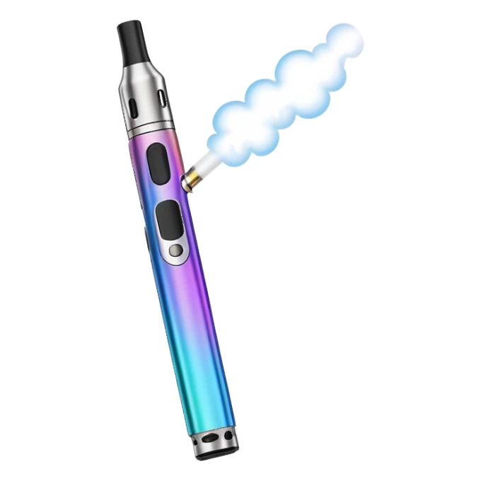 colorful modern vape pen with visible vapor cloud sticker
