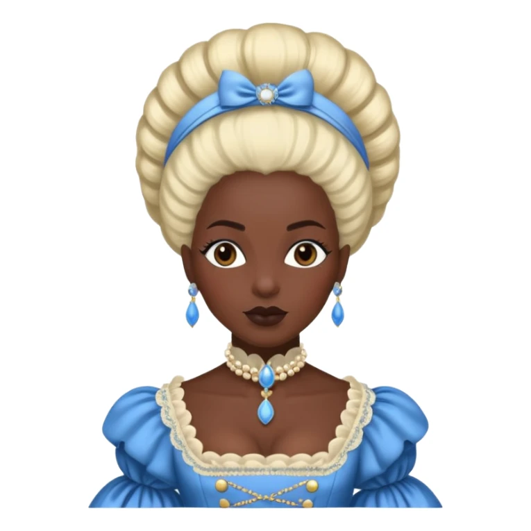 marie Antoinette fashion dark skinned woman sticker