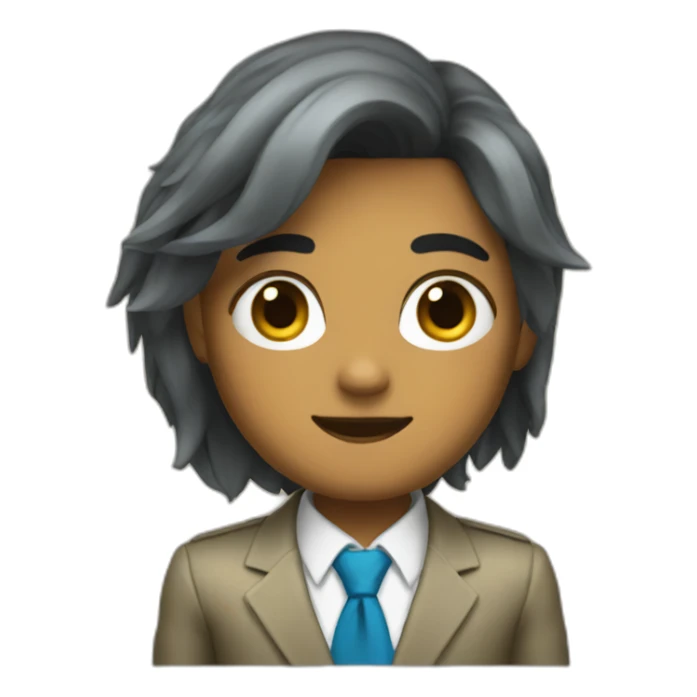 Zelda in a suit with a wig sticker