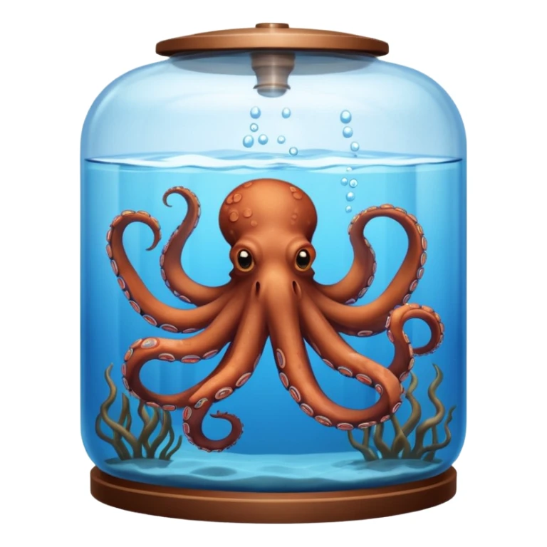 octopus swimming in water tank sticker