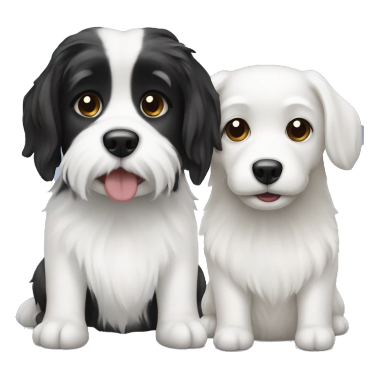 Black and white havenese dog with white havenese dog  sticker