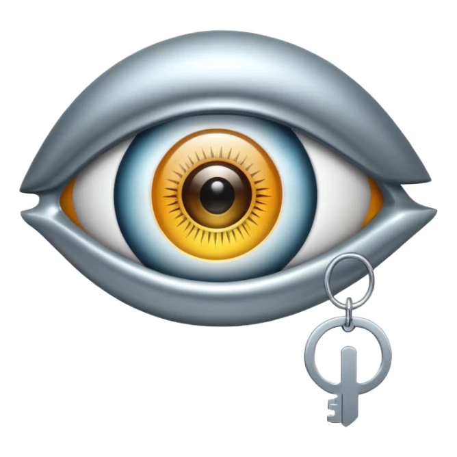 eye icon with a key symbol, representing show password, modern clean style sticker