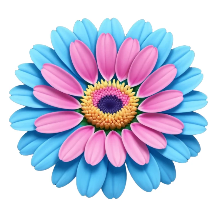 super realistic pink and blue transvaal daisy sticker
