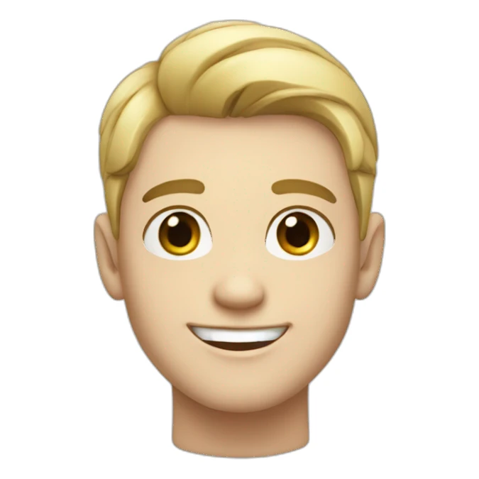 A smiling white-skinned young man with black hair  sticker