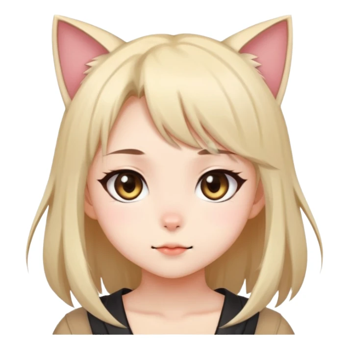 cute anime style catgirl with a cute expression sticker