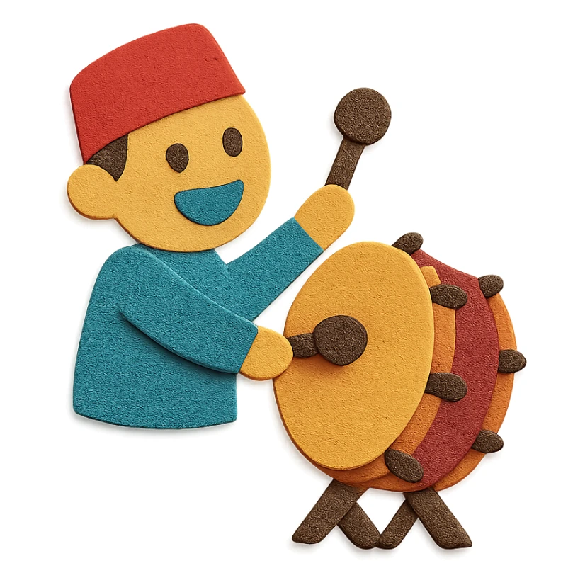 tung tung sahur, paper craft style, textured, layered paper effect sticker