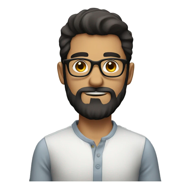 Slender guy with glasses a beard and dark hair sticker