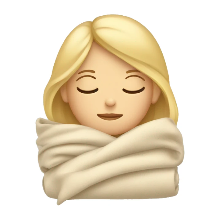 blonde hair girl sleeping in a folded blanket  sticker