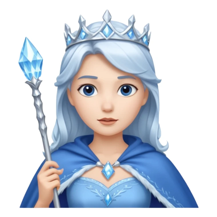Ice Queen – silver wand + frost cape,Blue Queens. sticker