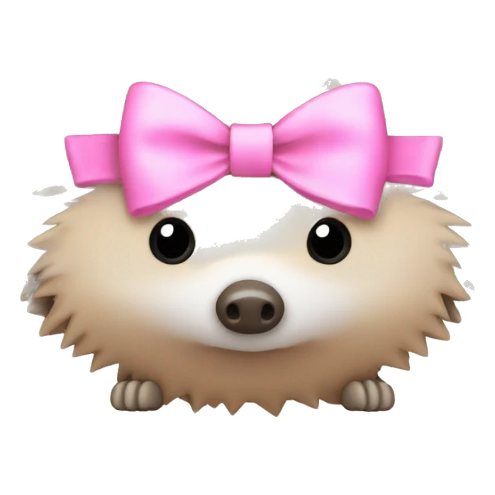 hedgehog with a pink bow sticker