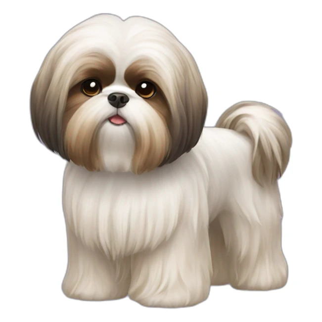 Dog Shih Tzu with long wool full-height  sticker