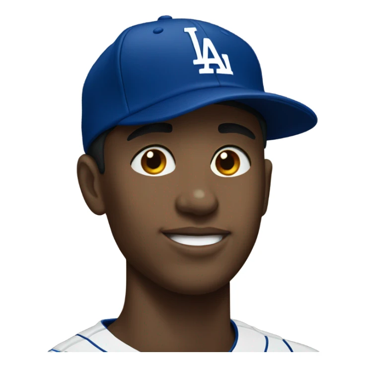 portrait of a young man wearing a dodgers hat sticker