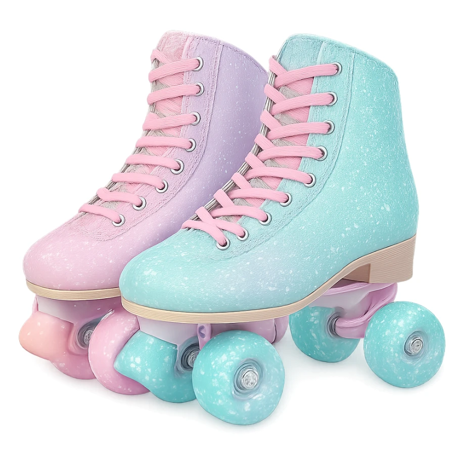 sparkly pastel roller skates sticker