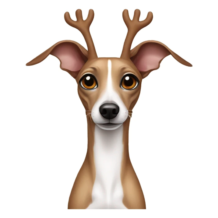 Italian greyhound with reindeer ears sticker