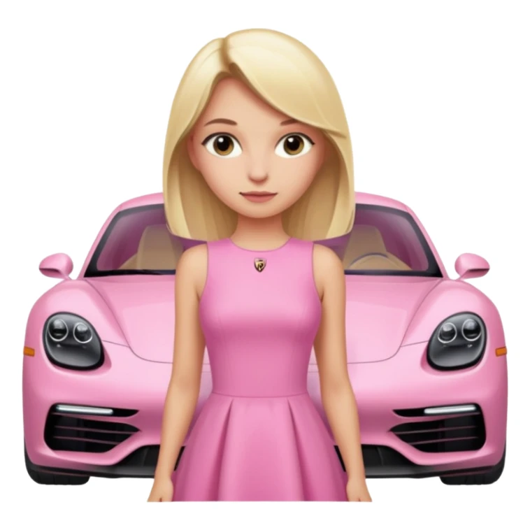 pink Porsche taycan blonde girl sticker