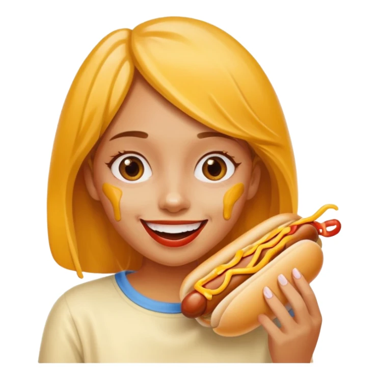 Girl hotdog in mouth sticker