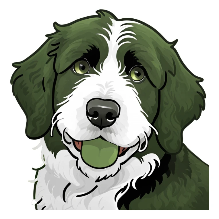 Black and white Bernedoodle Doddle  sticker