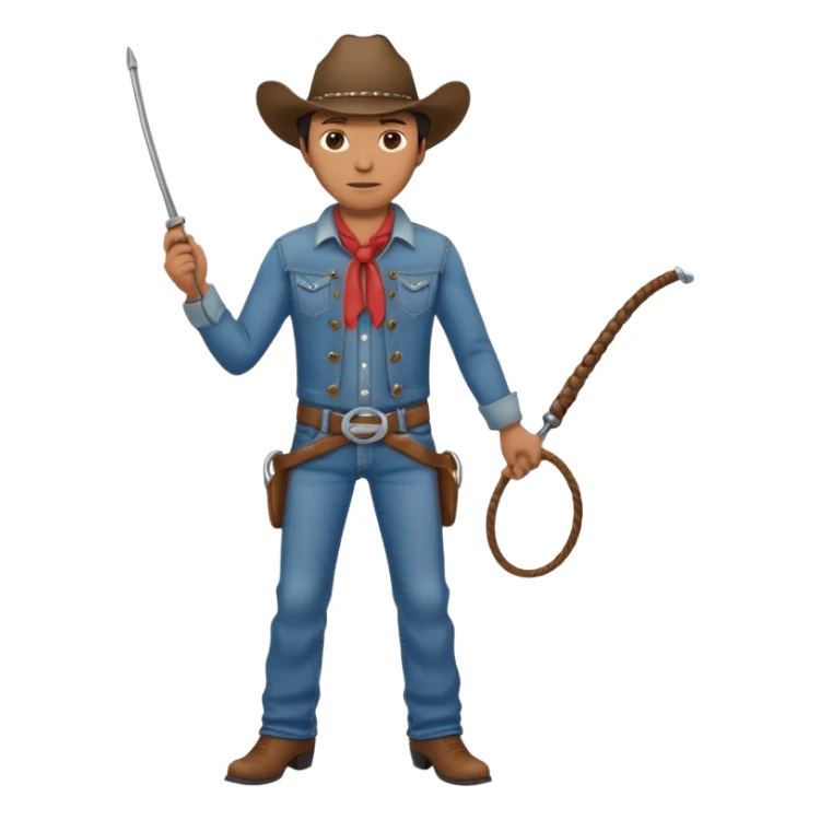 Cowboy riding a horse with whip sticker