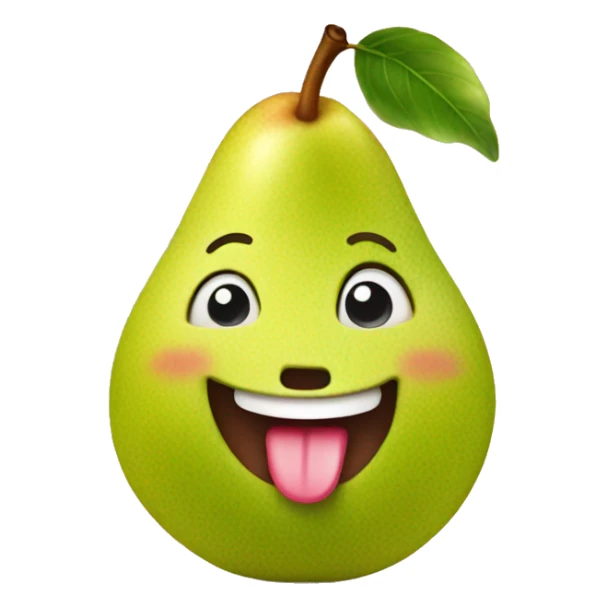 cute pear with tongue out sticker