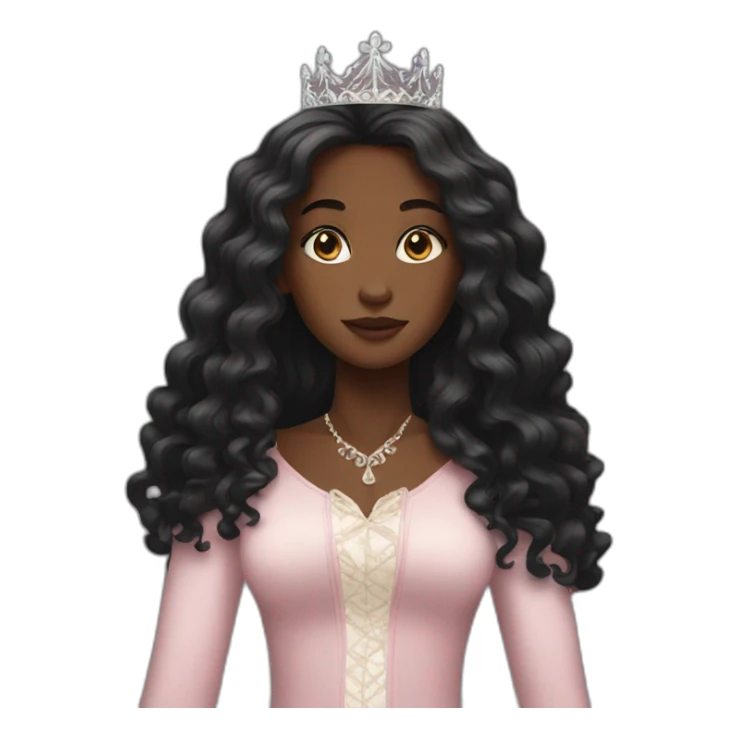 Black women with long hair princess sticker
