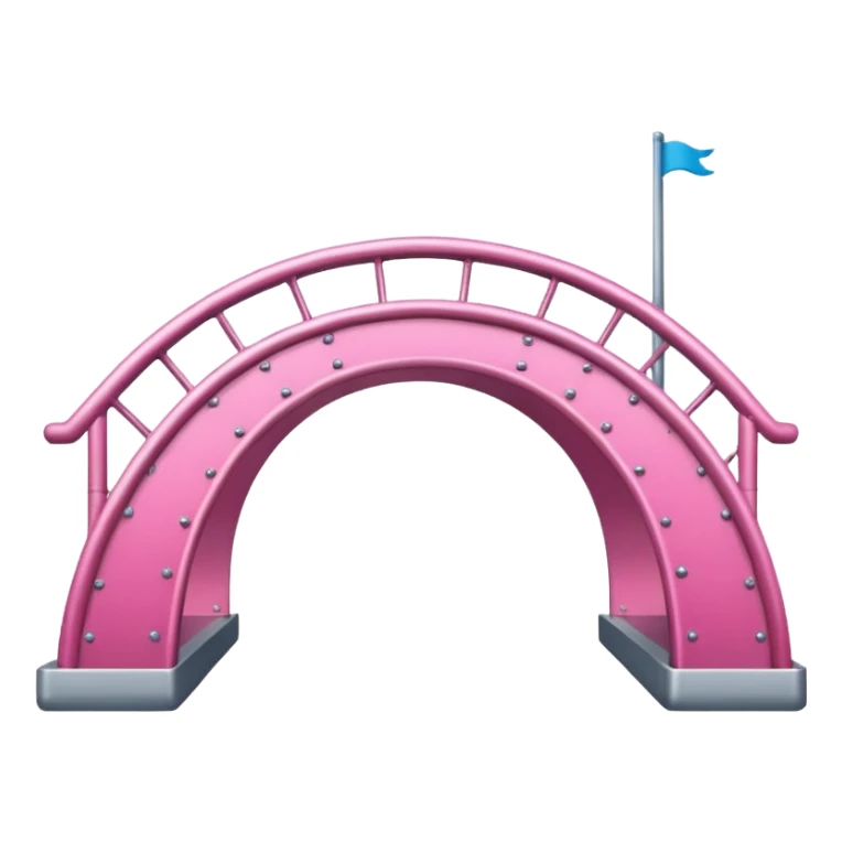 side view of a metal pink bridge sticker