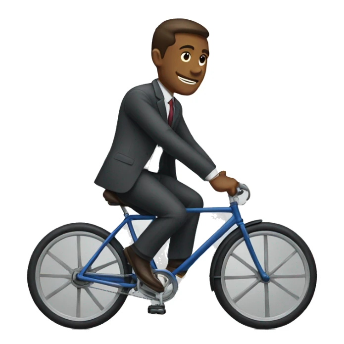Man in a suit riding bike sticker